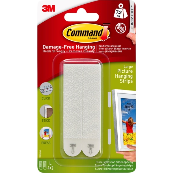 3M Command Hanging Strips White Large